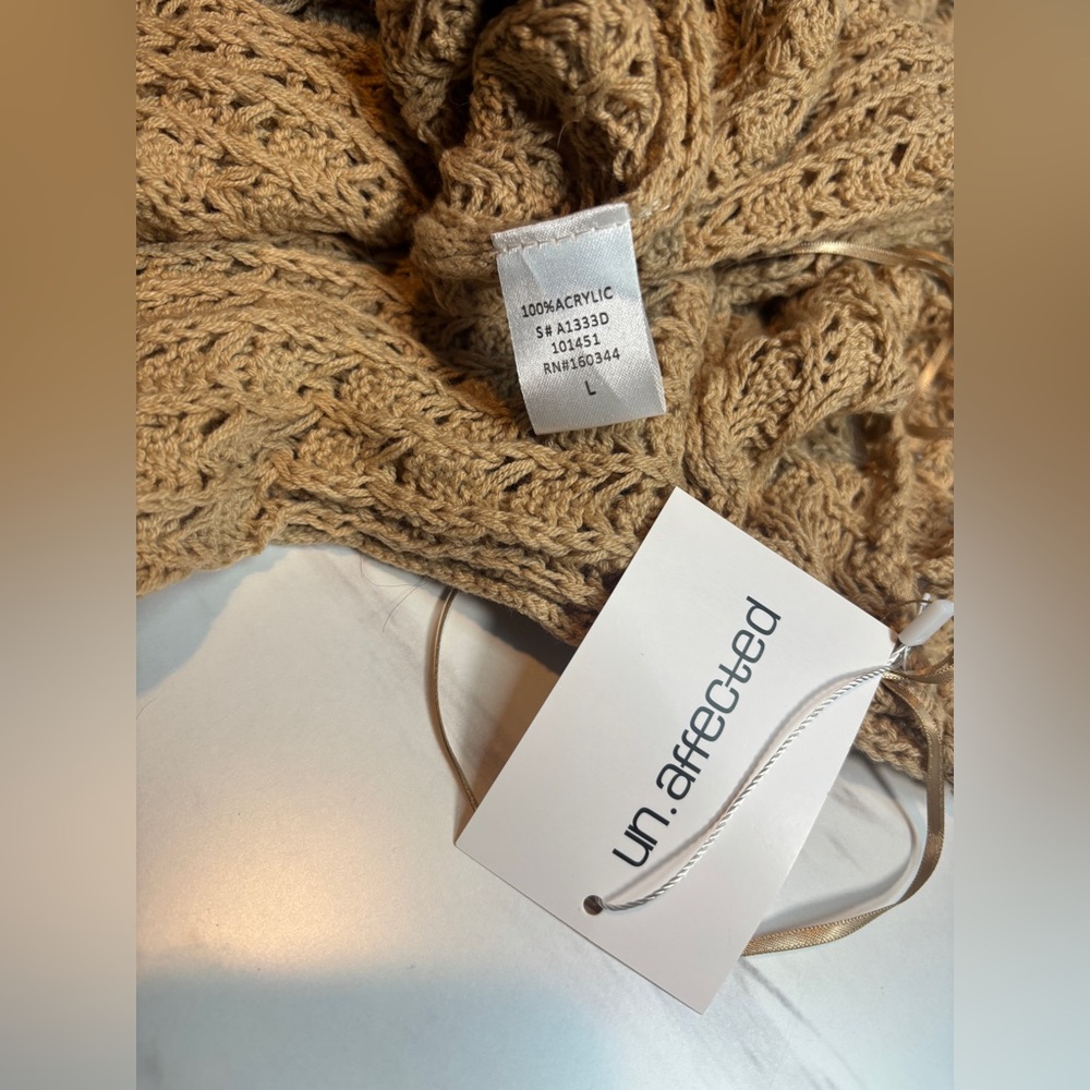 Un.Affected Australia Fitted Camel Crochet Knit Midi Dress- NOT BROWN see photos - Picture 13 of 15